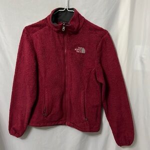 North Face Fleece Burgandy Red Jacket Size XS